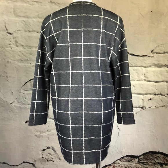 ASTR open cardigan window pane charcoal pockets S - Picture 3 of 7